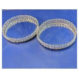 Round Crystal Beaded Mirrored Trays