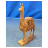 Carved Wooden Llama Figurine