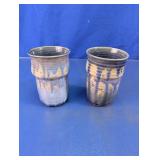 Vtg Studio Pottery Tumblers - Judy Smith 