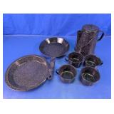 Vtg Enamelware Camping Cookware Set