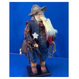 Rustic Cowboy Figure & Snowman Accents