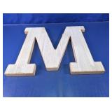 Whitewashed MDF Uppercase Letter M Wall Decor