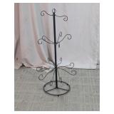 Multi-Tier Black Wrought Iron Mug & Ornament Tree