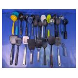 Assorted Plastic & Metal Kitchen Utensils Lot