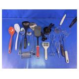 Assorted Plastic & Metal Kitchen Utensils Lot