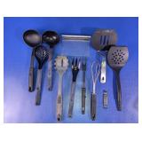 Assorted Plastic & Metal Kitchen Utensils Lot