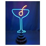 Vintage Martini Glass Neon Table Light Lamp