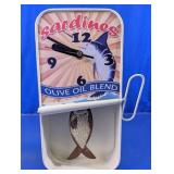 Sardine Tin Wall Clock with Fish Pendulum
