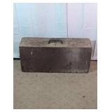 Vintage Wooden Tool Chest w/ Hand Tools Lot