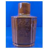 Vtg Asian Embossed Ceramic Tea Caddy Jar