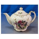 Floral Gold Trim Porcelain Teapot