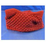 Cherry Red Crochet Shoulder Bag