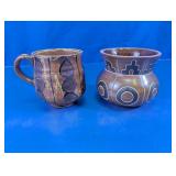 Vtg Handcrafted Studio Pottery Mug & Vase Duo