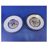 Vtg Art of Chokin Japanese Decorative Plates Duo