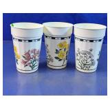 Floral Plastic Tumbler Cup Set