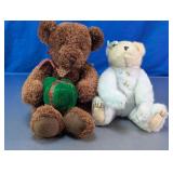 Brown and Light Blue Teddy Bear Plush Pair
