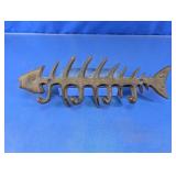 Cast Iron Fish Skeleton Wall Key & Coat Rack
