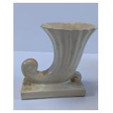 White Cornucopia Style Vase