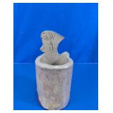 Vintage Signed Pottery Duck Cylinder Vase