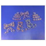 Metal Christmas Ornaments w/ Accent Beads Lot
