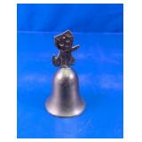 Vintage Brass Waving Cat Hand Bell India
