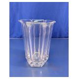 Elegant Clear Glass Fluted Starburst Flower Vase