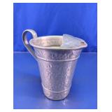 Vtg Hammered Aluminum Pitcher w/ Ice Guard
