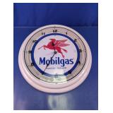 Vintage Mobilgas Neon Light Wall Clock
