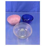 Assorted Pink, Blue and Clear Bowls Set