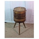 Vtg Wooden Sewing Bucket Stand