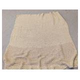 Hand Crocheted Cream Throw Blanket