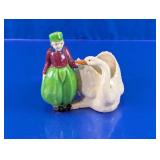 Ceramic Girl & Swan Planter Figurine