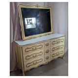 Vintage French Provincial Dresser & Mirror
