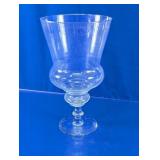Clear Glass Pedestal Hurricane Vase