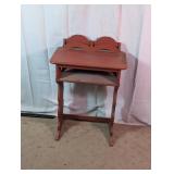 Vtg Wooden Slant Top Writing Desk