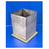 Vintage Metal Wastebasket Planter Container