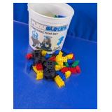 Vintage Flexi-Blocks Building Set in Storage Tub