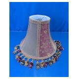 Vintage Floral Bell Lamp Shade w/ Tassel Fringe