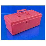 Vtg. Playmobil Figures, Horses & Red Carry Case