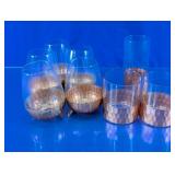 Copper Hammered Base Glassware Set