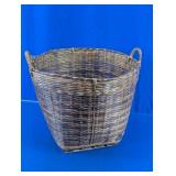 Vintage Hand-Woven Split Rattan Storage Basket