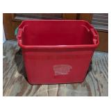 Red Plastic Storage Tote