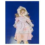 Pink & White Lace Dress Porcelain Style Doll