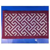 Burgundy Geometric Accent Mat Door Mat