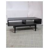 Modern Dark Wood Coffee Table w/ Storage