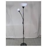 Black 2-Light Mother-Daughter Floor Lamp