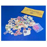 Vtg Loose Postage Stamps & Bank Bag Lot