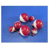 Assorted Red and White Fishing Bobbers Lot