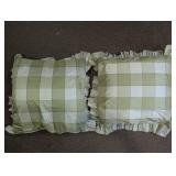 Green and White Checkered Ruffle Pillows