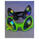 Novelty Black & Green Alien Party Sunglasses